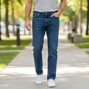 Real Ranch Premium Men's Relaxed Fit Straight Leg Denim Jeans Workwear - Size 42